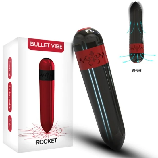 Vibrator tip bullet Rocket, fucsia, silicon medical, Universal