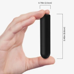 Vibrator tip bullet cu vibrații, negru, 2 cm x 8.8 cm