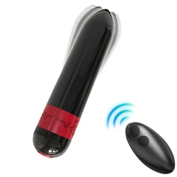 Vibrator tip bullet cu telecomandă, din silicon medical, negru, control la distanță