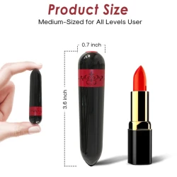Vibrator tip bullet cu telecomandă, din silicon medical, negru, control la distanță