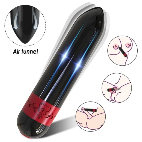 Vibrator tip bullet cu telecomandă, din silicon medical, negru, control la distanță