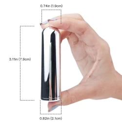 Vibrator tip bullet din silicon, argintiu, 2.1 cm x 7.9 cm