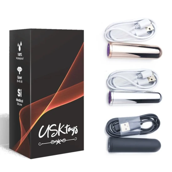 Vibrator bullet din silicon medical, negru, 2.1 x 7.9 cm