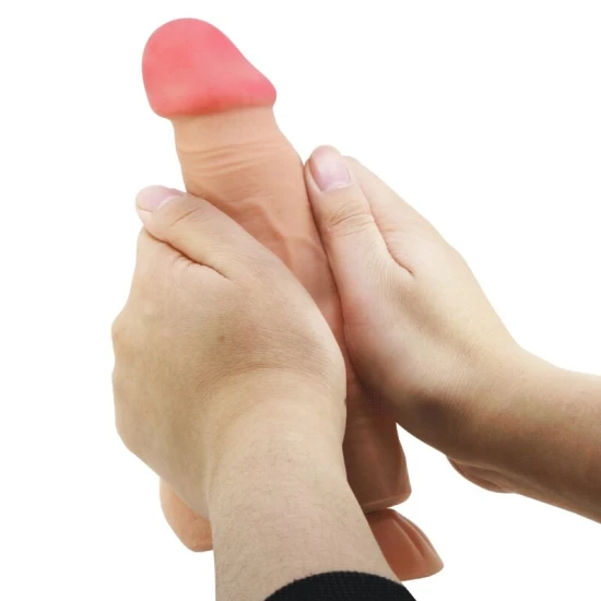 Dildo realist cu piele glisantă, Roz, 21.8 cm