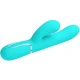 Vibrator Rabbit multifuncțional din ABS silicon, verde aqua