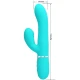 Vibrator Rabbit multifuncțional din ABS silicon, verde aqua