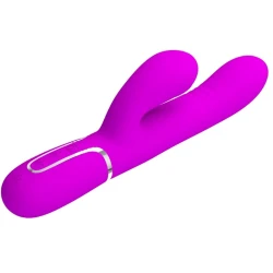 Vibrator Rabbit Multifuncțional G-Spot din ABS și silicon, fuchsia