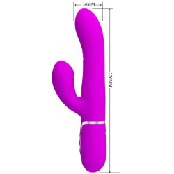 Vibrator Rabbit Multifuncțional G-Spot din ABS și silicon, fuchsia