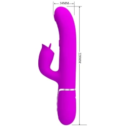 Vibrator Rabbit cu Licking din ABS și Silicon, Fuchsia
