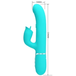 Vibrator Rabbit din ABS și silicon, verde aqua