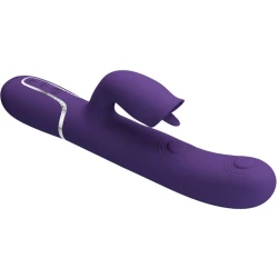 Vibrator Rabbit cu Licking din ABS silicon, Mov