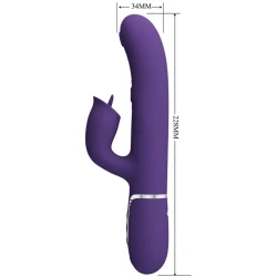 Vibrator Rabbit cu Licking din ABS silicon, Mov