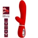 Vibrator G-Spot multifuncțional din silicon, roșu