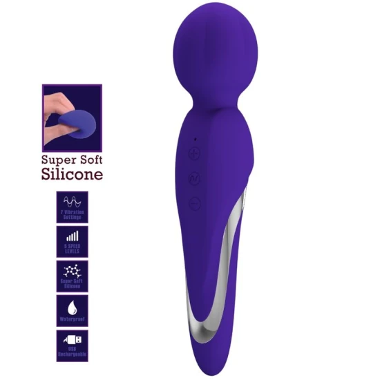 Vibrator Wand din silicon, mov