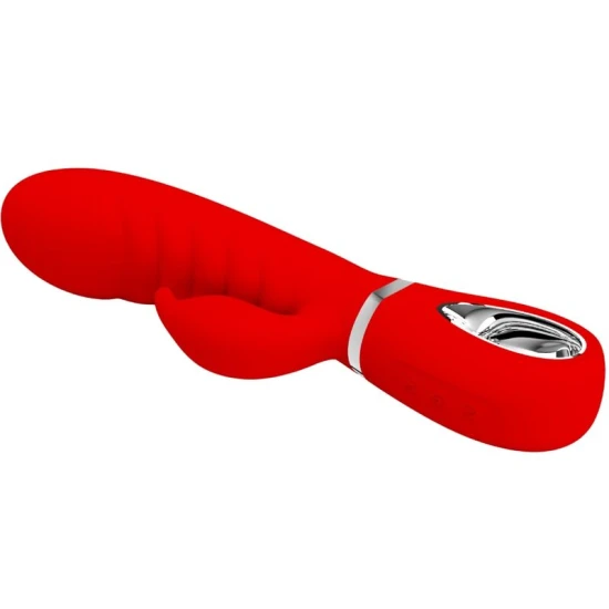 Vibrator G-Spot multifuncțional din ABS silicon, roșu