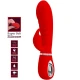 Vibrator G-Spot multifuncțional din ABS silicon, roșu