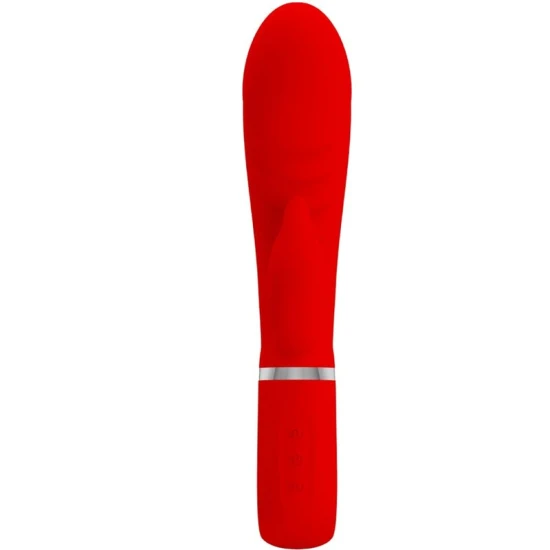 Vibrator G-Spot multifuncțional din ABS silicon, roșu
