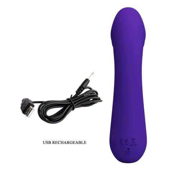 Vibrator flexibil G-spot din silicon, mov, USB reîncărcabil