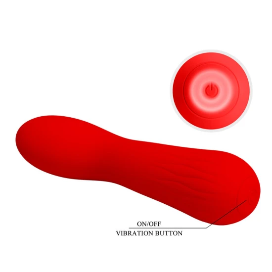 Vibrator flexibil G-spot din silicon, roșu