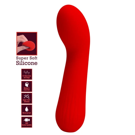 Vibrator flexibil G-spot din silicon, roșu