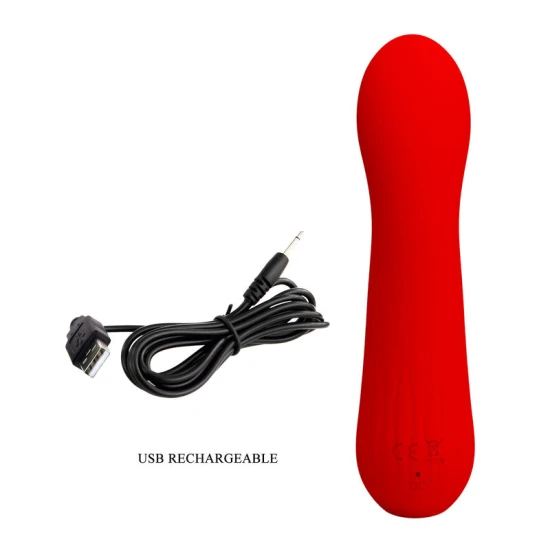 Vibrator flexibil G-spot din silicon, roșu