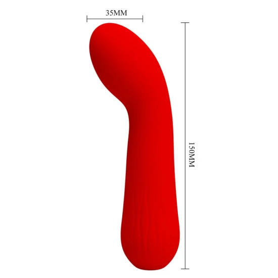 Vibrator flexibil G-spot din silicon, roșu