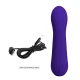 Vibrator G-spot flexibil din silicon, mov, USB reîncărcabil