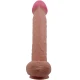 DILDO REALIST CU PIELE GLISANTĂ, Culoare Maro, 26 CM