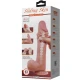 DILDO REALIST CU PIELE GLISANTĂ, CUPĂ DE SUCȚIUNE GLISANTĂ, Maro, 24 cm