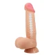 DILDO REALIST CU PIELE GLISANTĂ, CUPĂ DE SUCȚIUNE, 21,8 CM