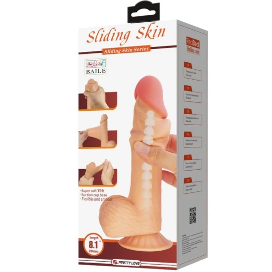 Dildo Realistic - Cu Ventuză, Alb, 20.6 CM