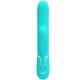 Vibrator rabbit multifuncțional 3 în 1 din ABS și silicon, verde aqua
