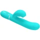 Vibrator rabbit multifuncțional 3 în 1 din ABS și silicon, verde aqua