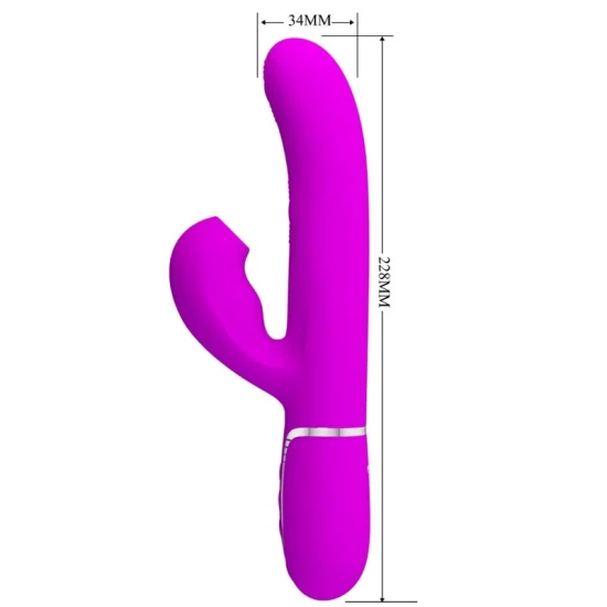 Vibrator G-Spot 3 în 1 din ABS și silicon, violet