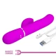 Vibrator G-Spot 3 în 1 din ABS și silicon, violet