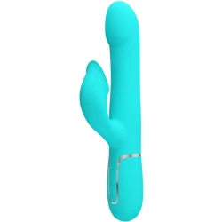 Vibrator Rabbit din ABS și silicon, verde aqua