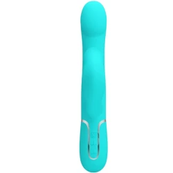 Vibrator Rabbit din ABS și silicon, verde aqua