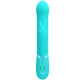 Vibrator Rabbit cu perle din ABS și silicon, verde aqua