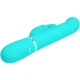 Vibrator Rabbit cu perle din ABS și silicon, verde aqua