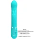 Vibrator Rabbit cu perle din ABS și silicon, verde aqua