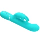 Vibrator Rabbit cu perle din ABS și silicon, verde aqua