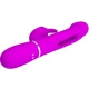 Vibrator iepuraș 3 în 1 din ABS și silicon, fuchsia