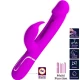 Vibrator iepuraș 3 în 1 din ABS și silicon, fuchsia