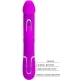 Vibrator iepuraș 3 în 1 din ABS și silicon, fuchsia