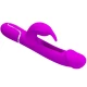 Vibrator iepuraș 3 în 1 din ABS și silicon, fuchsia