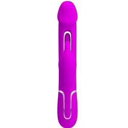 Vibrator iepuraș 3 în 1 din ABS și silicon, fuchsia