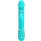 Vibrator rabbit 3 în 1 din ABS și silicon, verde aqua