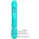 Vibrator rabbit 3 în 1 din ABS și silicon, verde aqua