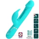 Vibrator rabbit 3 în 1 din ABS și silicon, verde aqua