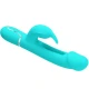 Vibrator rabbit 3 în 1 din ABS și silicon, verde aqua
